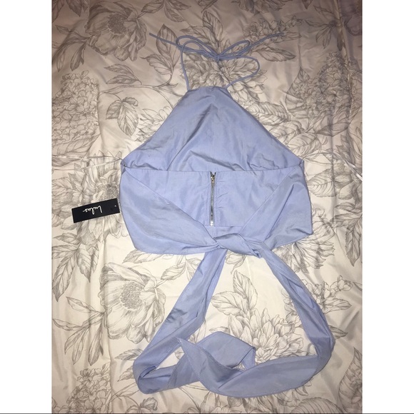Lulu’s Small Blue Halter Crop Top (Never Worn) - Picture 4 of 6